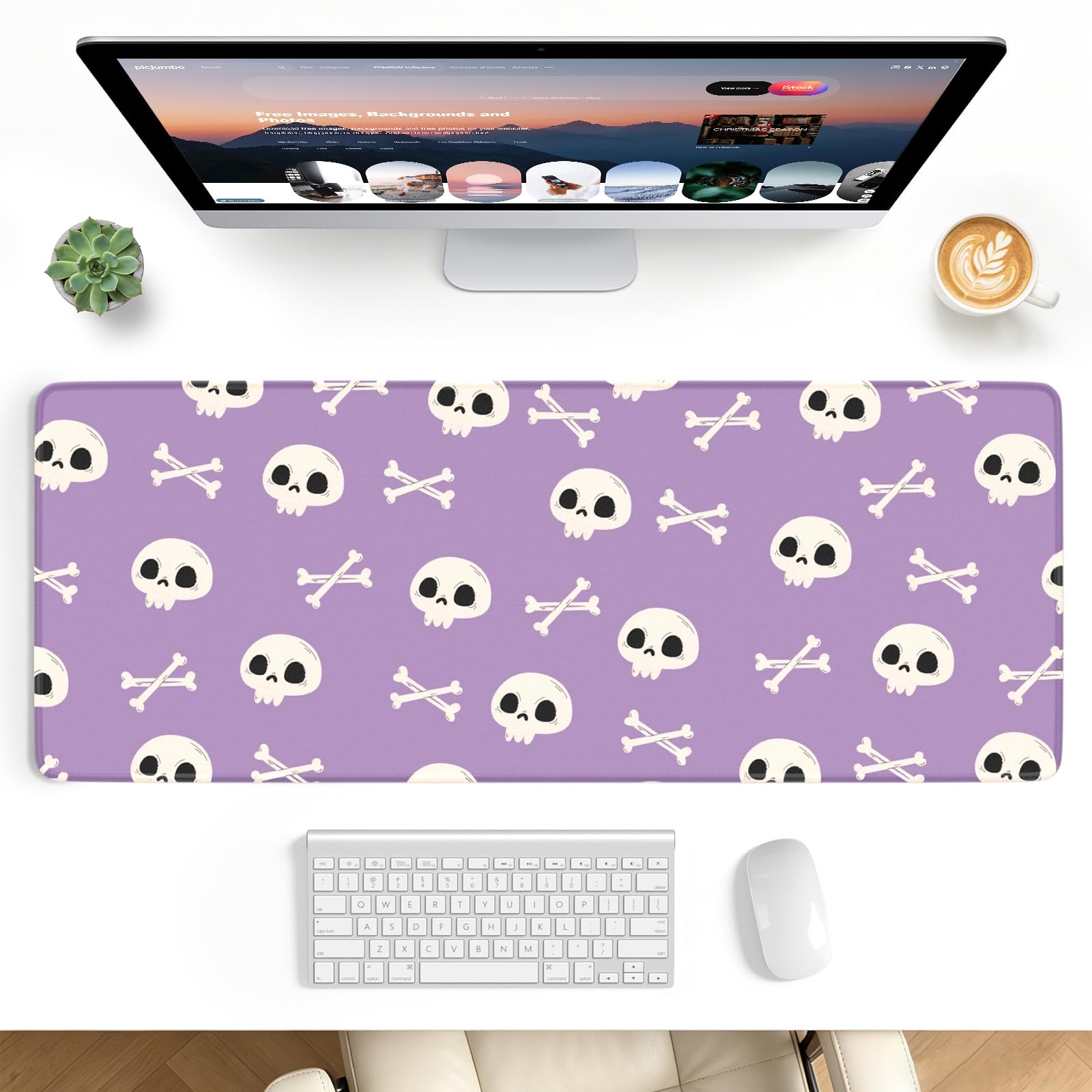 Stanploe Gaming Mouse Pad, Extended Desk Mat, Stitched Edges, Non-Slip Base