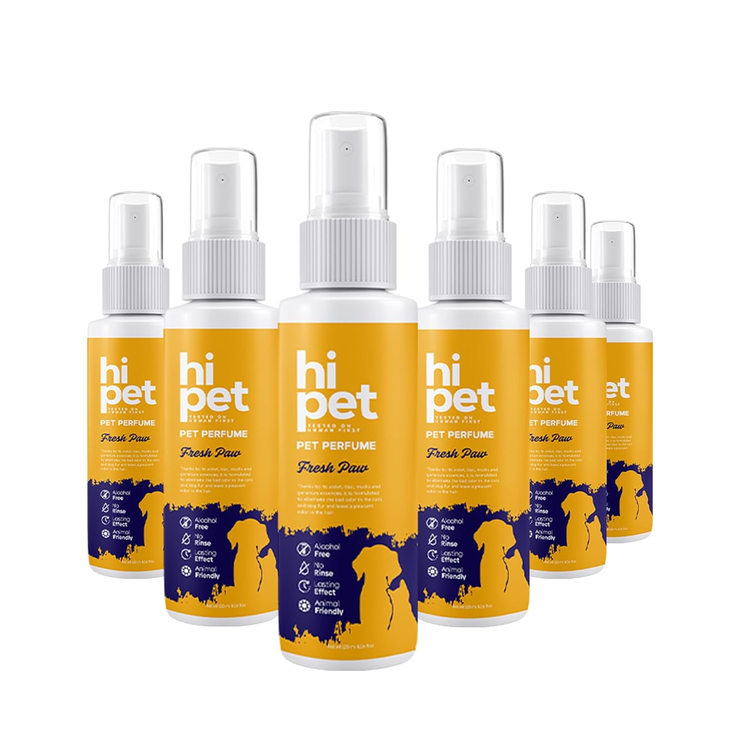 Hi Pet Fresh Paw Pet Perfume, Cat & Dog Perfume Spray Long Lasting, Cat and Dog Cologne to Soften, Shine, Refresh the Coat, 4.06 Fl Oz (Pack of 6)