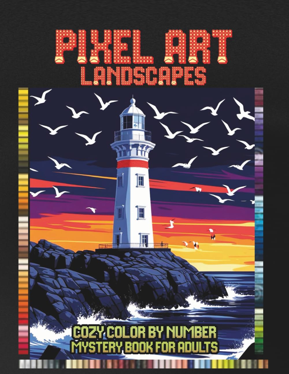 Pixel Art Landscapes: Cozy Color by Number Mystery Book for Adults, Relaxing Mystery Mosaic Puzzles (Cozy Pixel Secrets)