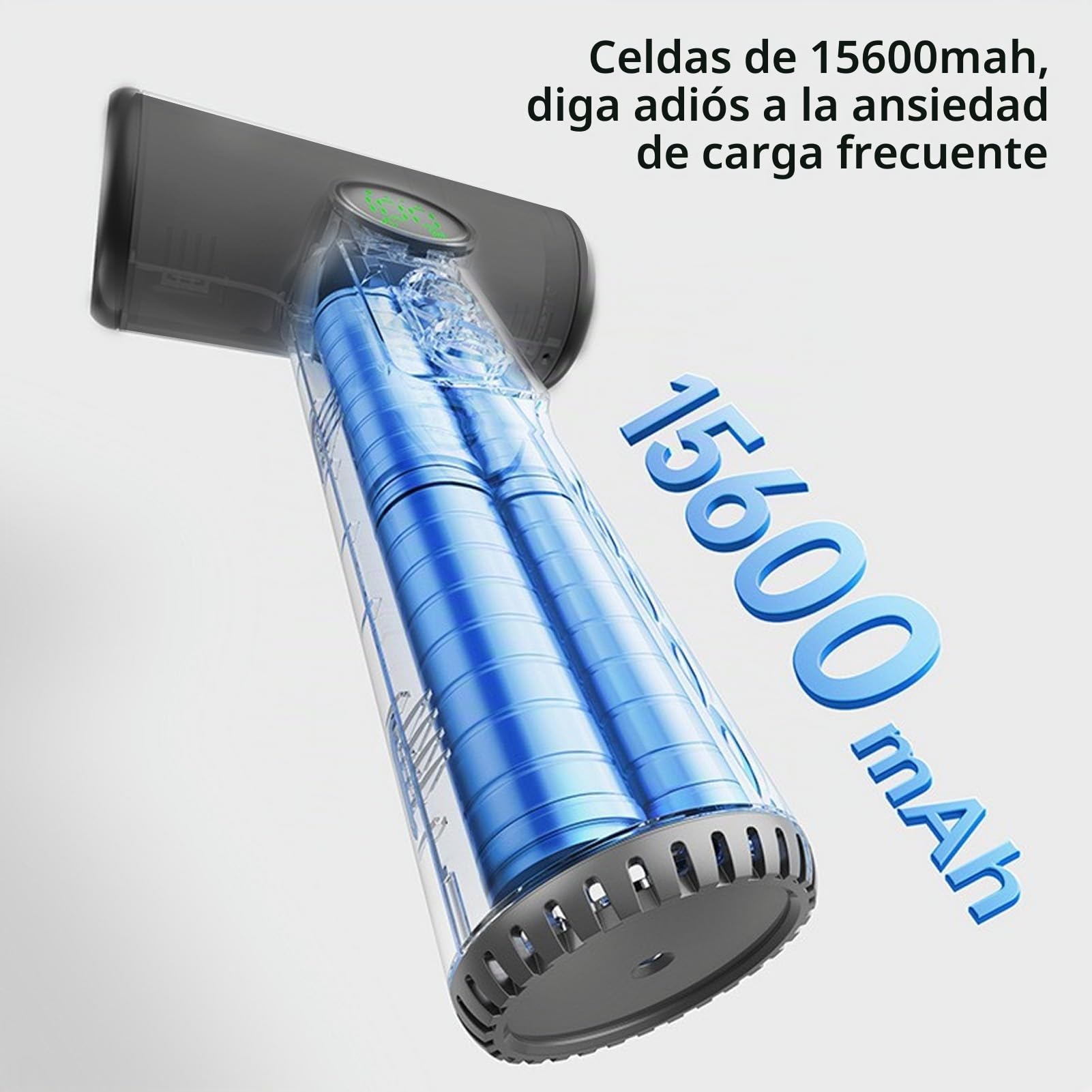 Elprico Secador de Pelo Inalámbrico, 15600mAh USB Recargable con Ajustes Calientes y Fríos, Secador de Pelo Portátil de 200W para Viajes, Camping y Dormitorios