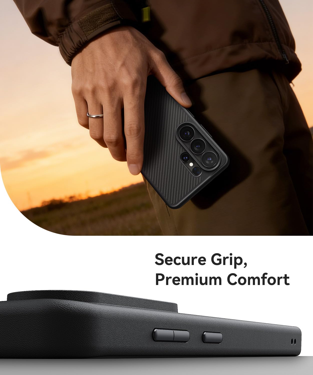 JUESHITUO für Samsung Galaxy S26 Ultra Hülle für MagSafe [600D Aramidfaser] [Militärschutz & Magnetkraft] [mit 1 Stück Schutzfolie] Stoßfeste Kratzfeste Handyhülle Case Schwarz
