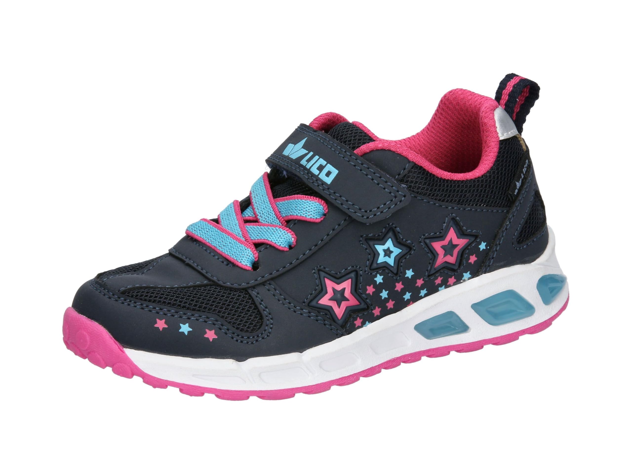 Lico Blinky Girl, Sneaker, Marine/Pink/Türkis,