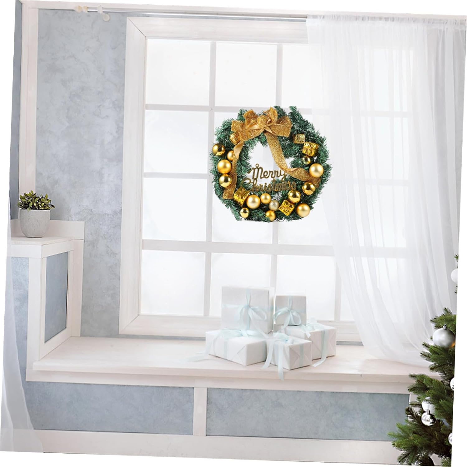 1pc Christmas Wreath Decor Accents Holiday Garland for Party Decoration for Home Festive Arrangements