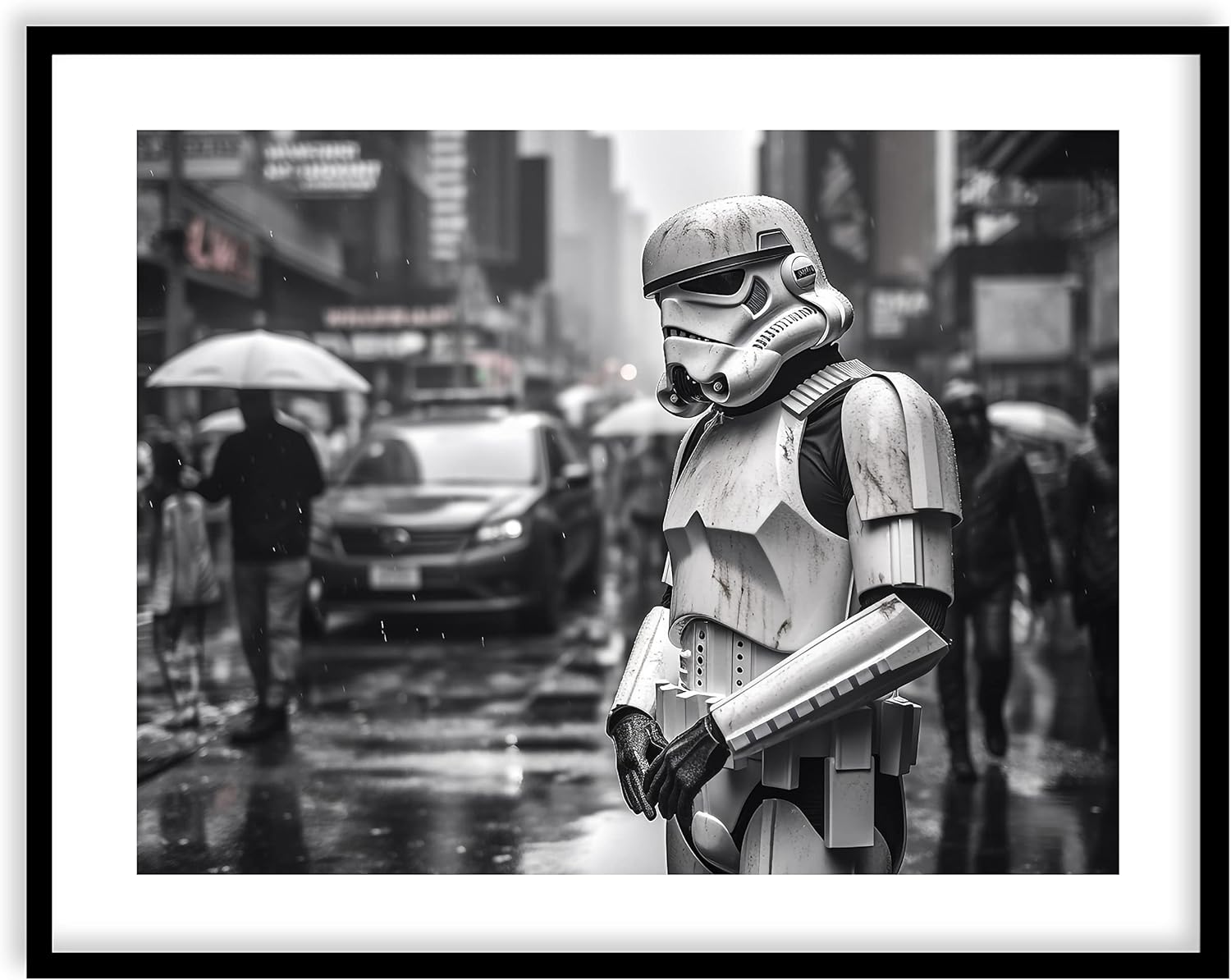 Star Wars Street Photography Art Prints - Premium Giclee Fine Art Print - Aesthetic Darth Vader Boba Fett Yoda Wall Decor Print Poster for Living Room, Home Décor, Ready to Frame