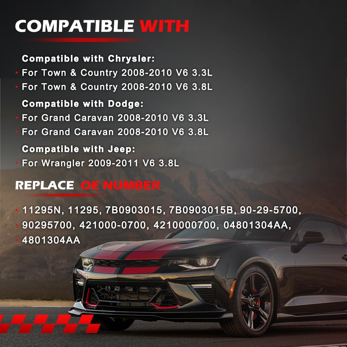 Alternator 11294N New 140A 12V For Town & Country 2008-2010 3.3L 3.8L, For Grand Caravan 2008-2010 3.3L 3.8L, For Wrangler 2009-2011 3.8L, Automotive Replacement Alternators OE 421000-0560