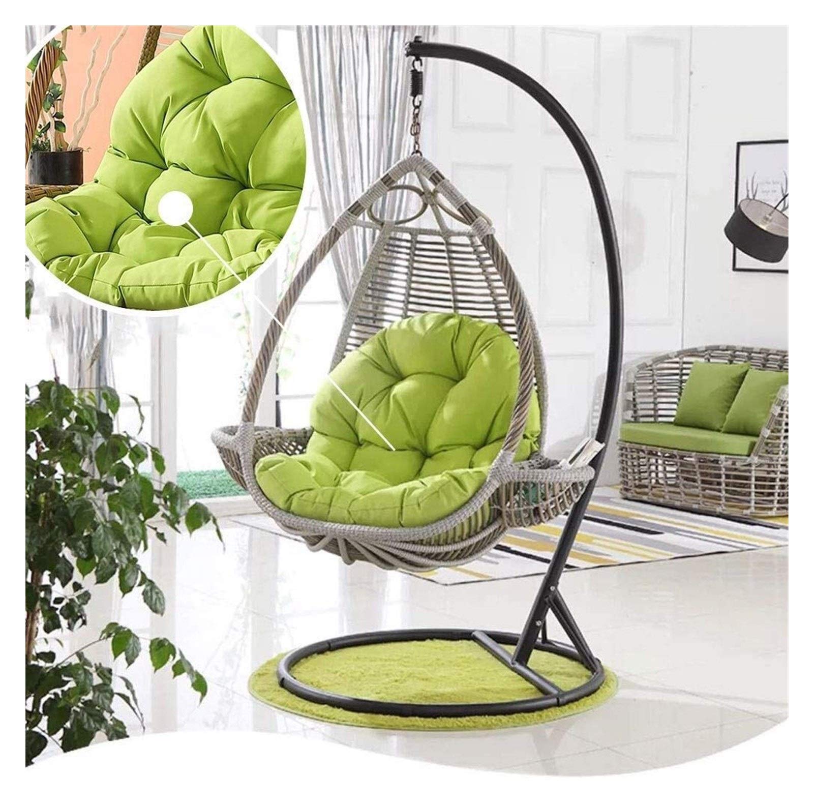 Garten Patio Rattan-Schaukel-Stuhl-Kissen, Schaukel-Stuhl-Kissen-Auflagen, Ei-Hängematte-Stuhl-Kissen Eiförmiger Stuhl für Outdoor/Indoor-Garten-Patio-Möbel Möbel Dekoration Kissen (Farbe : Braun