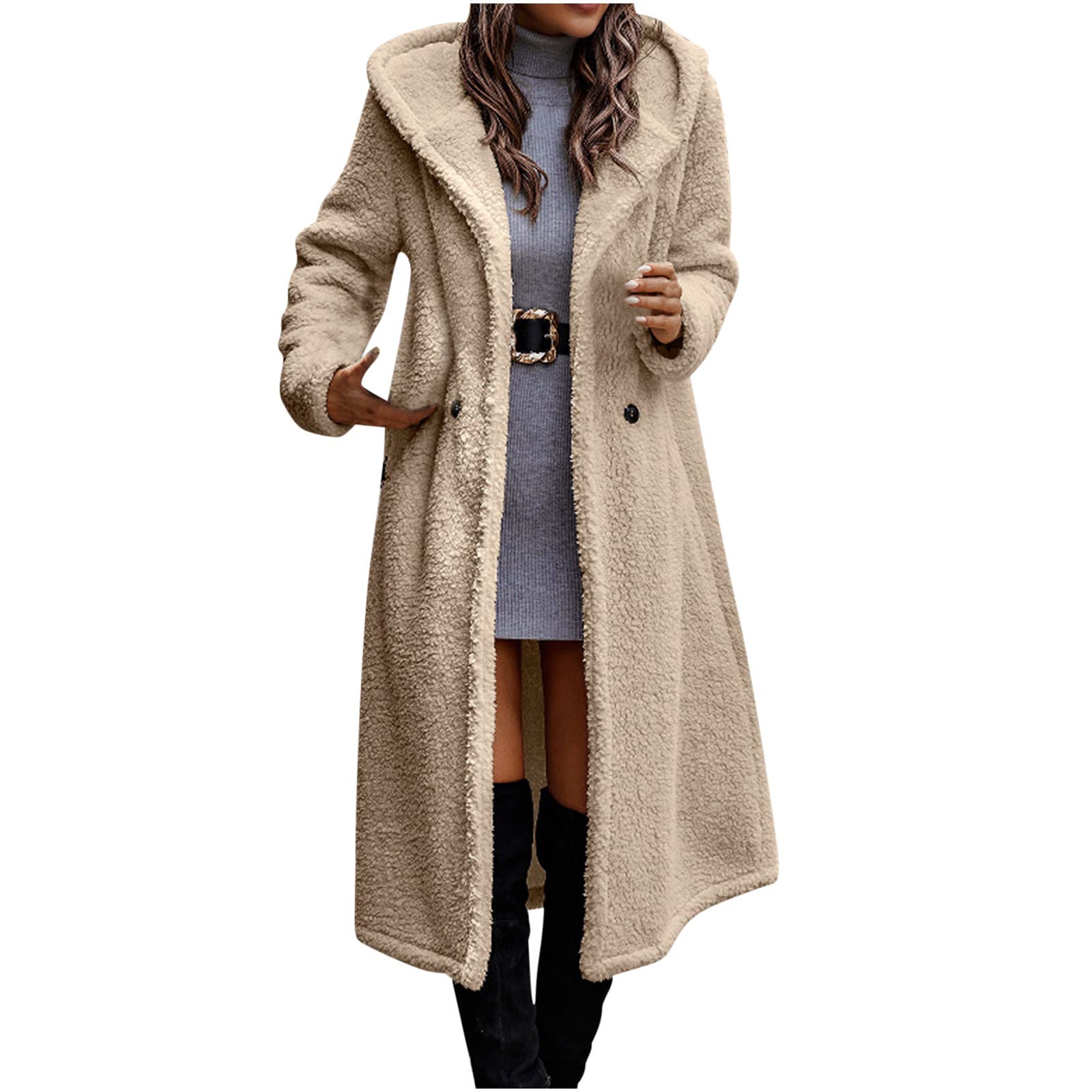IEPOFG Women 2023 Trendy Winter Warm Sherpa Coat Fleece Furry