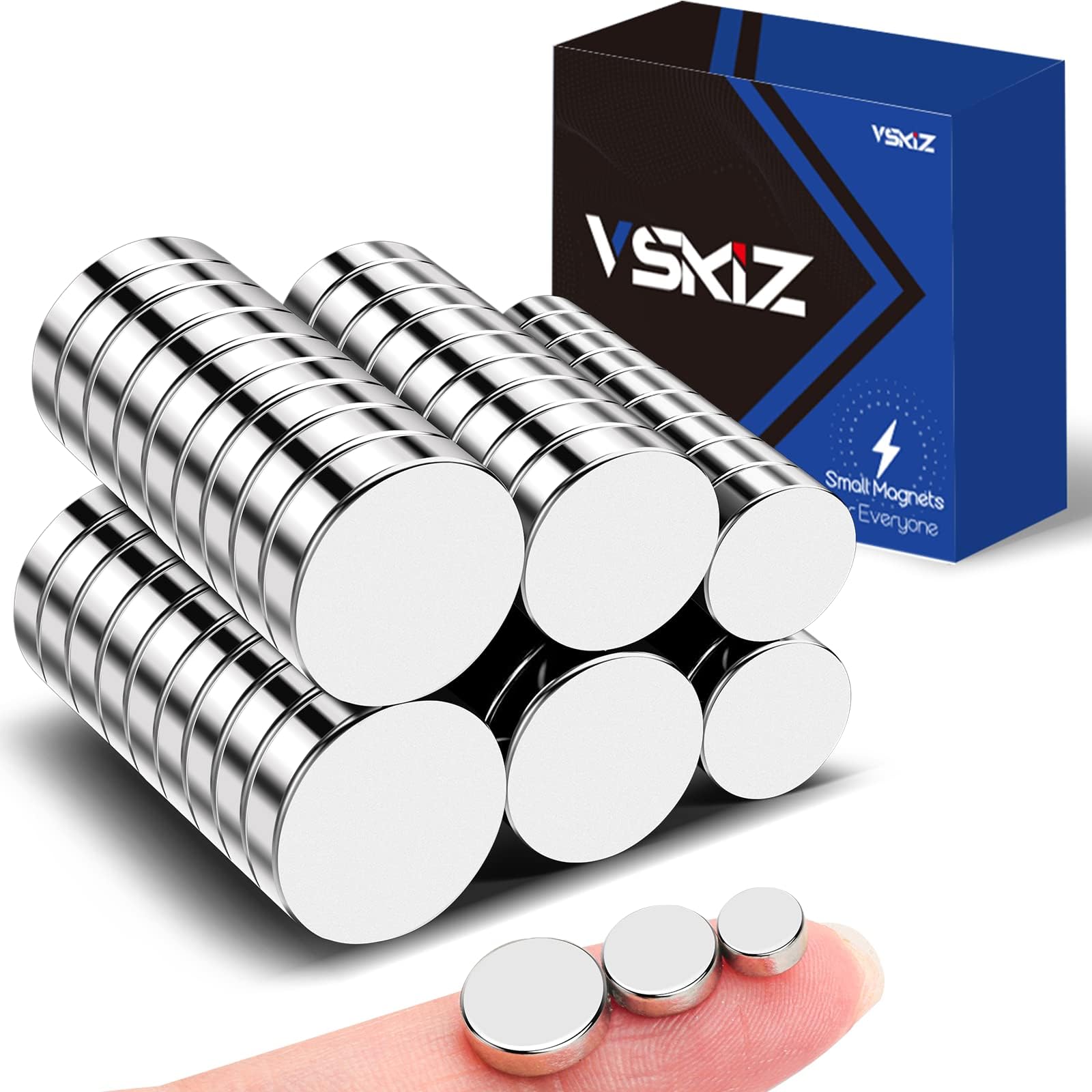 Rare Earth Magnets 60Pcs, 3 Different Size Small Magnets, Muti-use Tiny Neodymium Magnets Strong Whiteboard Magnets, Mini Round Fridge Magnets for Crafts, DIY, Office Magnets, Nail Cutter