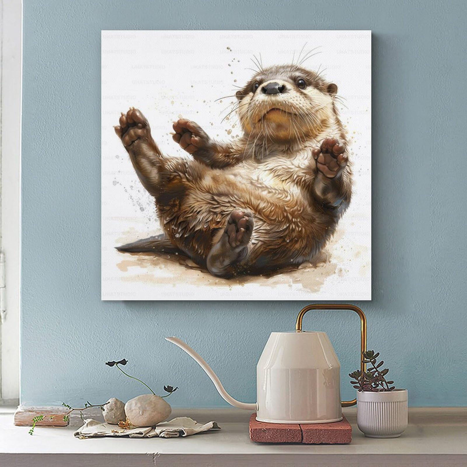 Amazon.co.jp: ラッコの動物ポスター ポスター装飾絵画キャンバス壁