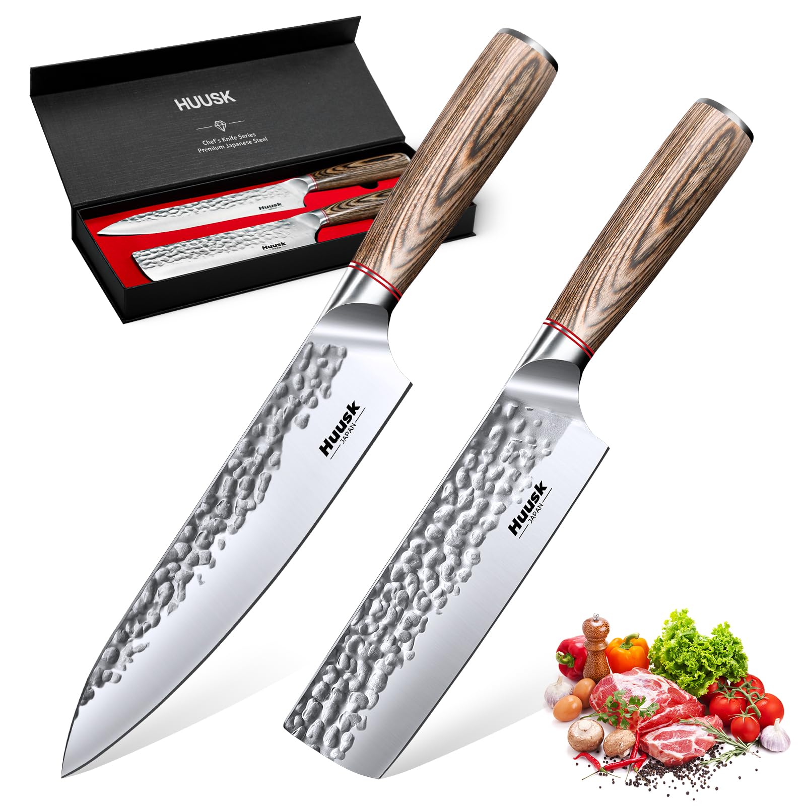 Huusk Japanese Kitchen Knife Set of 3, Professional Chef Knives Set — Amazon image 9