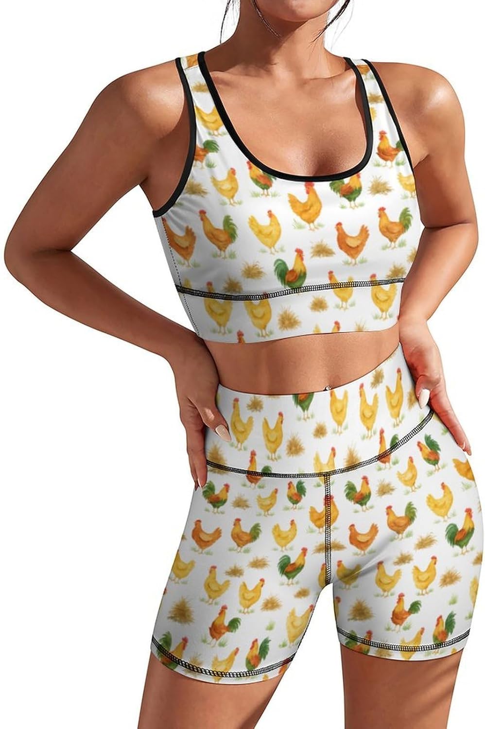 Women's Seamless Workout Set 2 Piece Yoga Outfits Active Shorts Sexy Sports Bra for Women