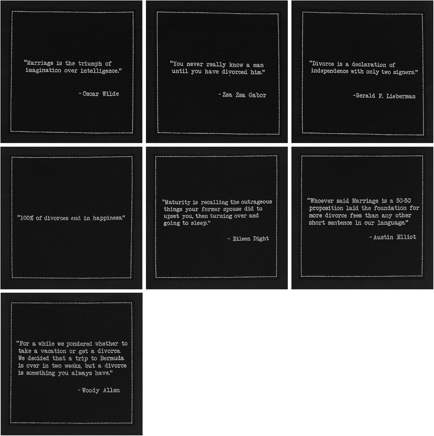 Five Star Funny Divorce Quotes | Black Cotton Cocktail Napkins | 50 Luxury Disposable Beverage Napkins with Witty Bar Quotes | Drink Napkins for Parties, Bars, Weddings & Game Nights