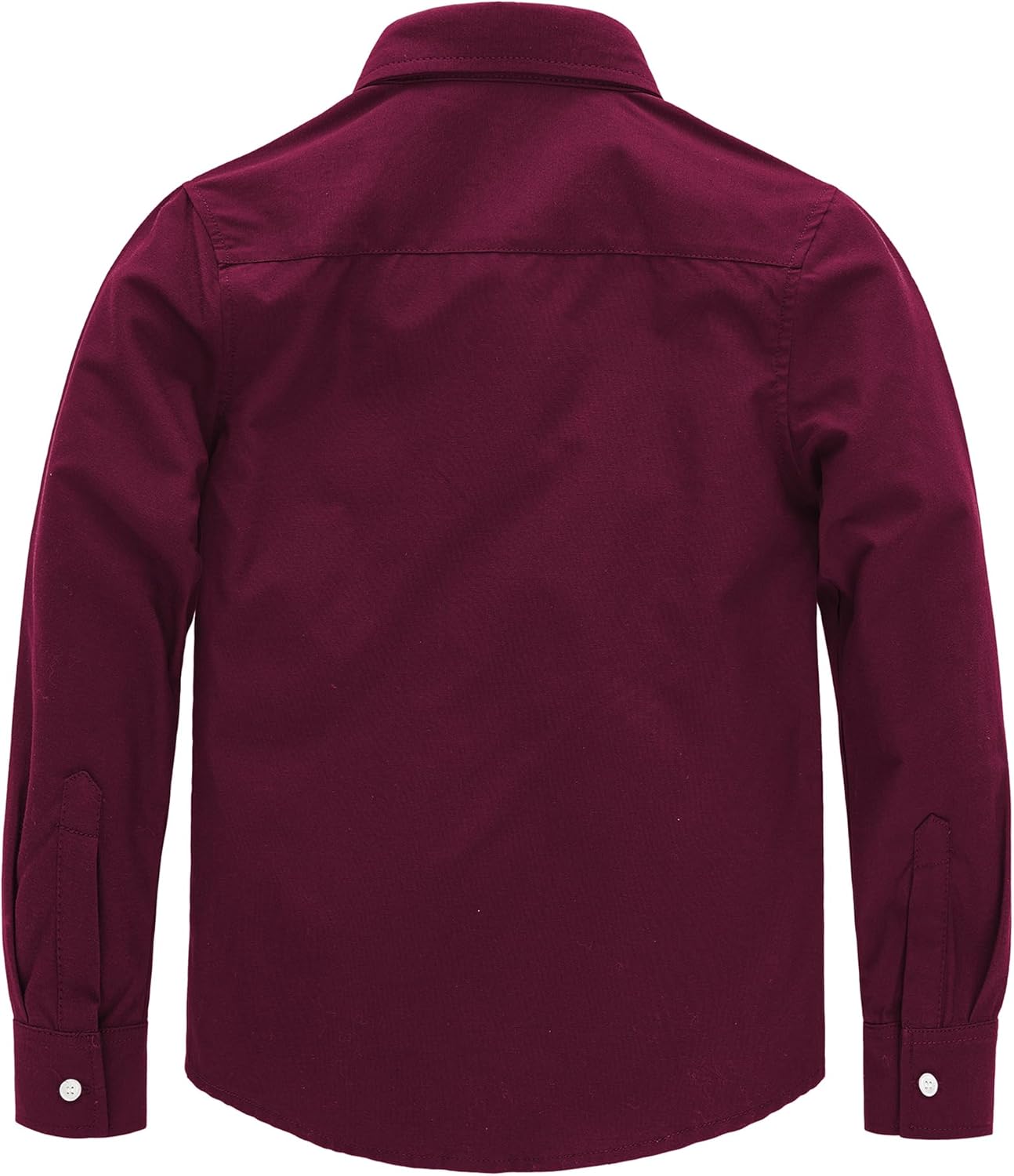 JOGAL Boys Long Sleeve Dress Shirts Oxford Solid Button Down Shirts for 6-14 Years - Image 2