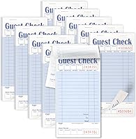 Vista 19 de FMP Brands Libros de Comprobantes de Huéspedes para Meseros, Papel de Blocs de Notas para Meseros, Total 250 Hojas (5 Blocs), Azul con Recibo