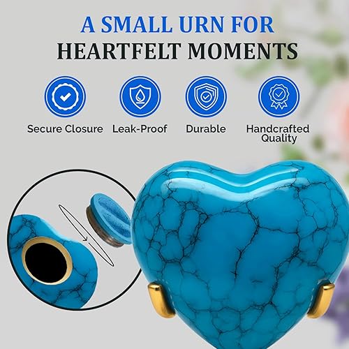 Miniatura 6 de Adorno de urna de corazón rojo mini urna de cremación de corazón con soporte y caja premium pequeña urna roja para cenizas humanas honra a tu ser