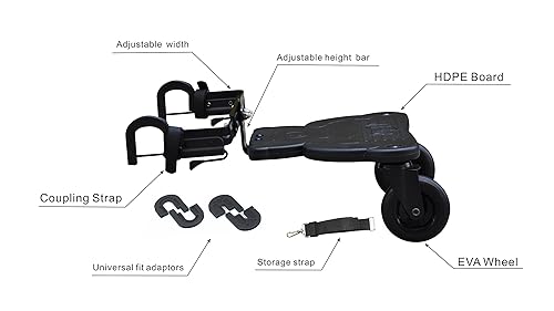 Miniatura 4 de Englacha 2 en 1 Cozy 4-Wheel Rider  Cochecito para niños con asiento acolchado cómodo y plataforma de pie  Ajuste universal para la mayoría de