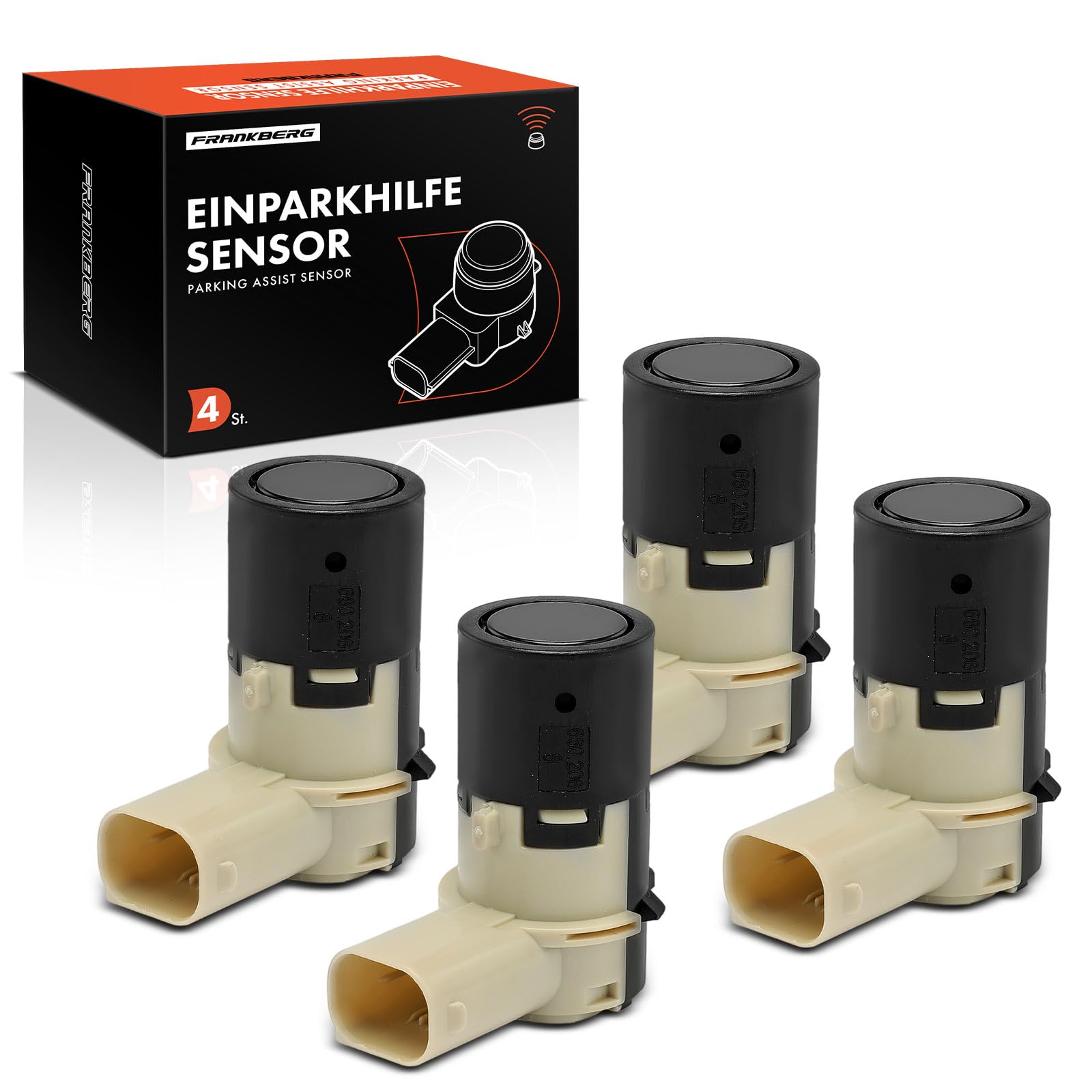 Frankberg 4 sensori di parcheggio anteriori e posteriori 66206989068 | Compatibile con: Serie 6 Cabrio E64, M.i.n.i decappottabile R52, Serie 5 E39, Serie 5 Touring E39, Serie 5 Touring E61