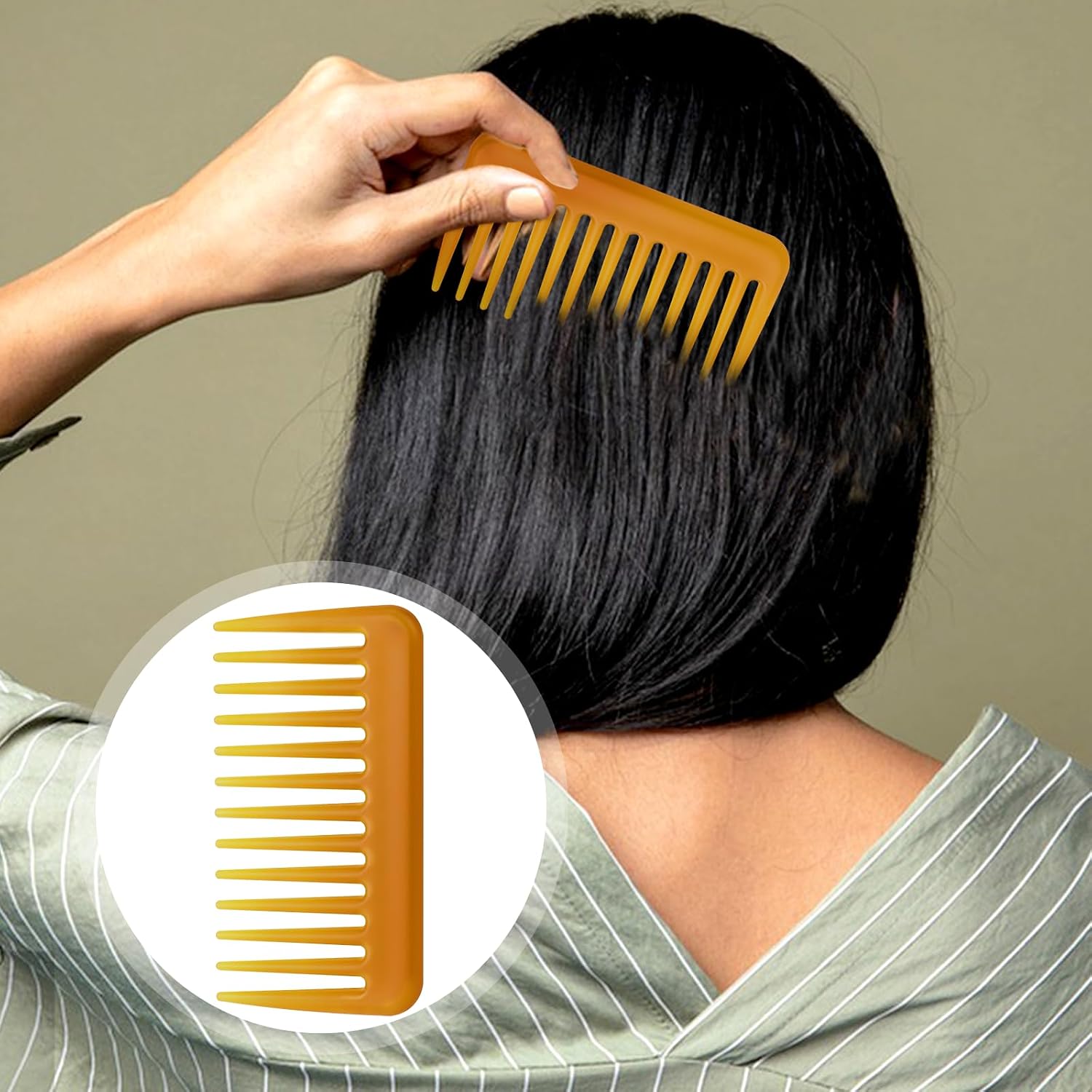 Mini Wide Tooth Comb, Small Travel Detangling Comb Pocket Curly Hair Comb Portable Styling Comb Shower Wet Comb for Women, Beard Comb for Men, No Handle Design (1 Pack） image 4