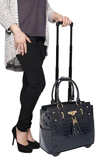 Miniatura 8 de JKM and Company Computer iPad, Laptop Tablet Rolling Tote Bag Briefcase Carryall Bag