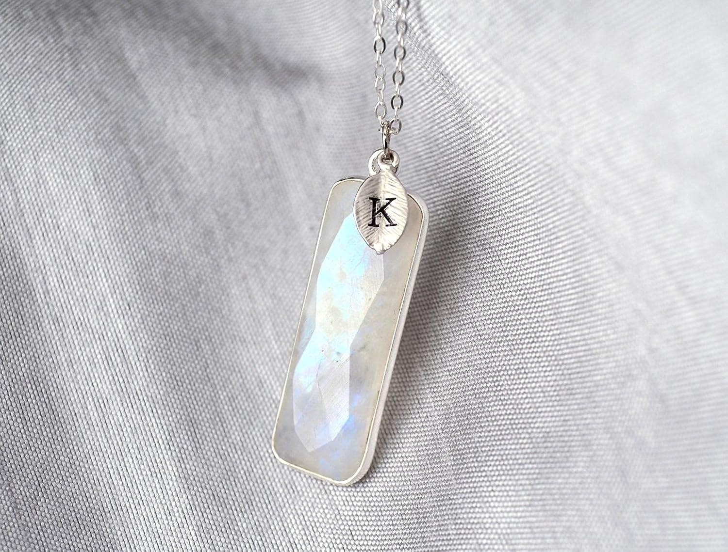 Susabella Rectangular Gemstone Necklace, Birthstone Jewelry, Sterling Silver or 18K Gold, Personalized Bar Necklace, Gifts for Mom - Image 4