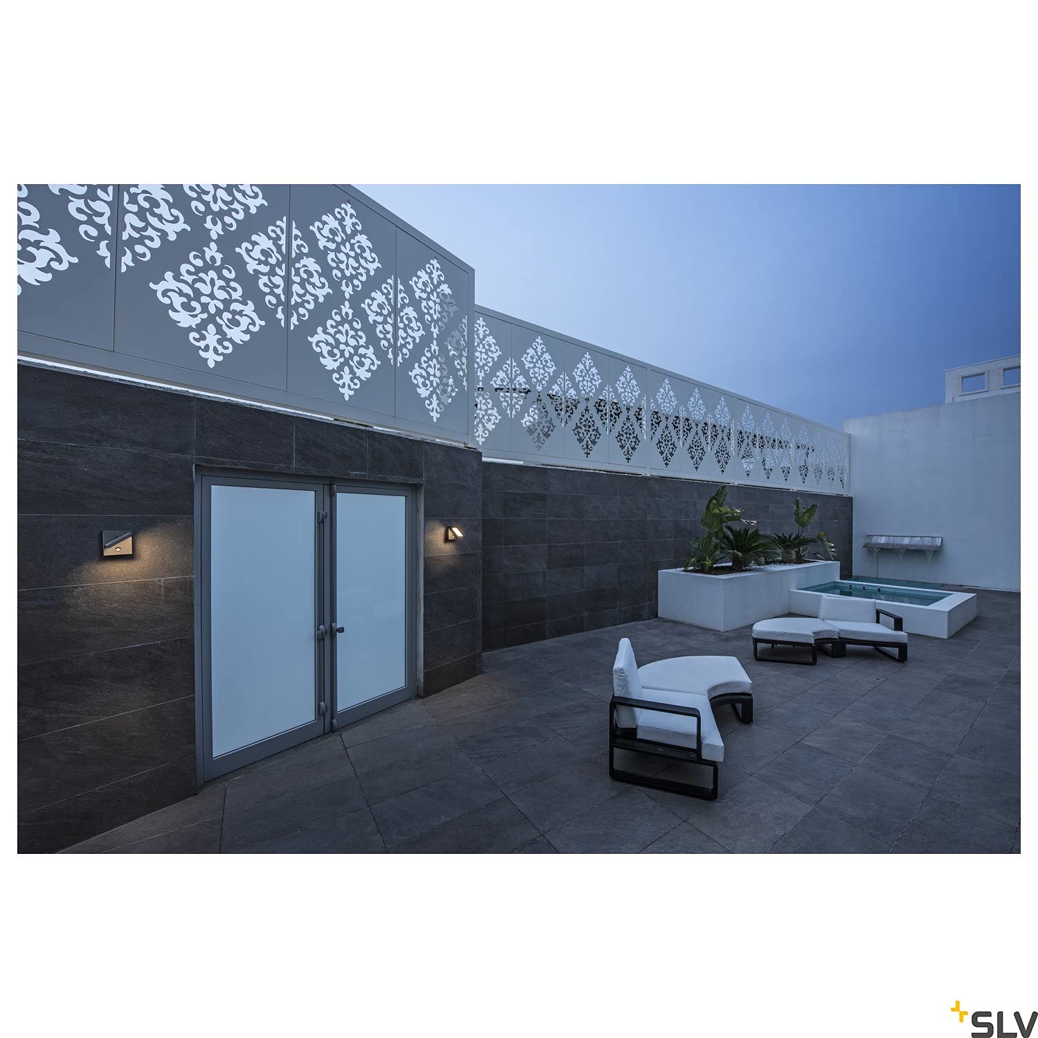 SLV luminaria de superficie de pared ABRIDOR SENSOR / iluminación para paredes, caminos, entradas, foco led de exterior, luminaria de superficie de exterior / IP54 3000/4000 K 14 W 750 lm antracita