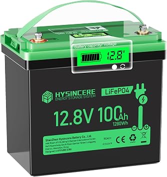 12V 100Ah LiFePO4 Lithium Battery, Mini Deep Cycle Rechargeable LiFePO4 Battery, Max.15000 Cycles Built in 100A BMS for RV, Trolling Motor, Camping, Marine, Solar, Home Energy Storage1 Pack