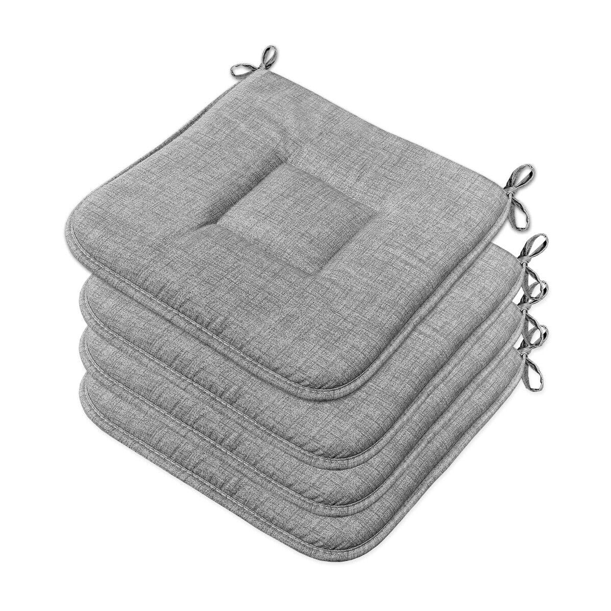 emmevi Set 4 Cuscini Sedia Cotone Morbidi Lavabili Universali Coprisedia Cucina Colore Pastello Antracite