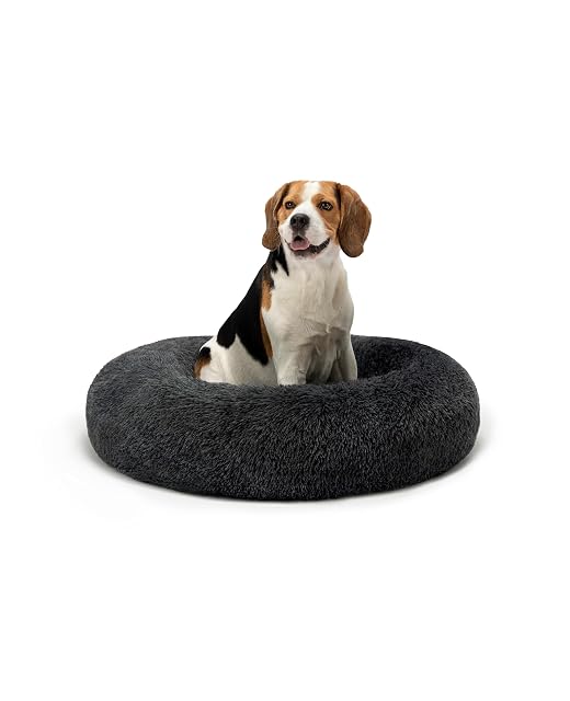 lionto Cama Tipo Donut para Perros y Gatos, Cama Redonda mullida para Mascotas pequeñas y Grandes, Ø 80 cm