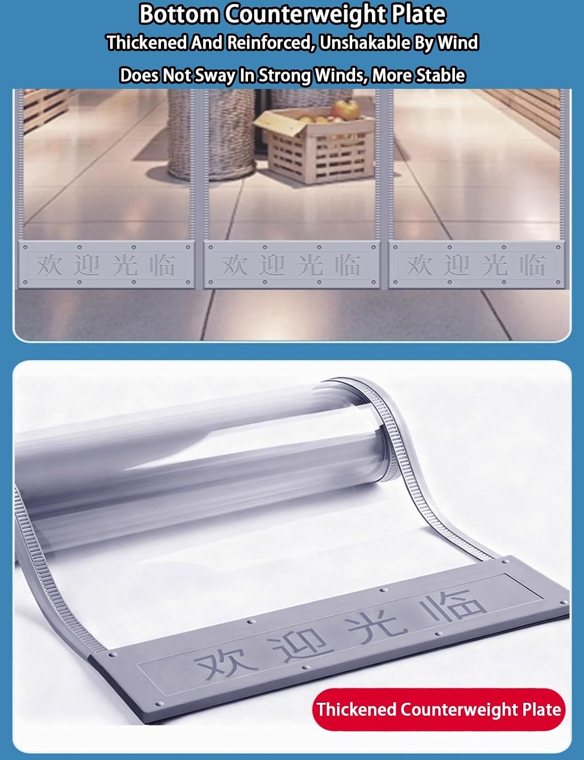 PVC Strip Curtain Door Kit, Plastic Vinyl Strip Curtain, Windproof/Heat Insulation Clear PVC Smooth Curtain, Walk in Freezer Cooler Curtain Strips for Warehouse Commercial Entry Door