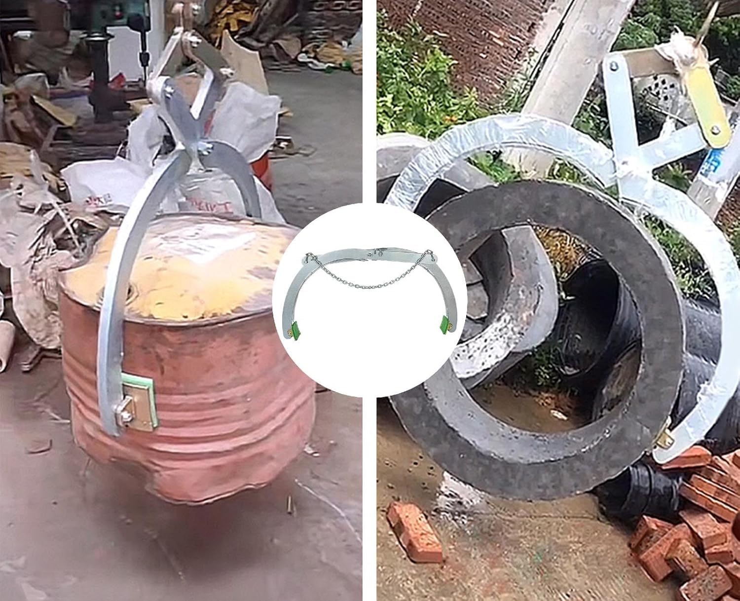 Abrazadera para elevación de losas de Granito - Abrazadera de Tijera de Cadena de Alta Resistencia para el Transporte de tuberías de Cemento y Piedra.