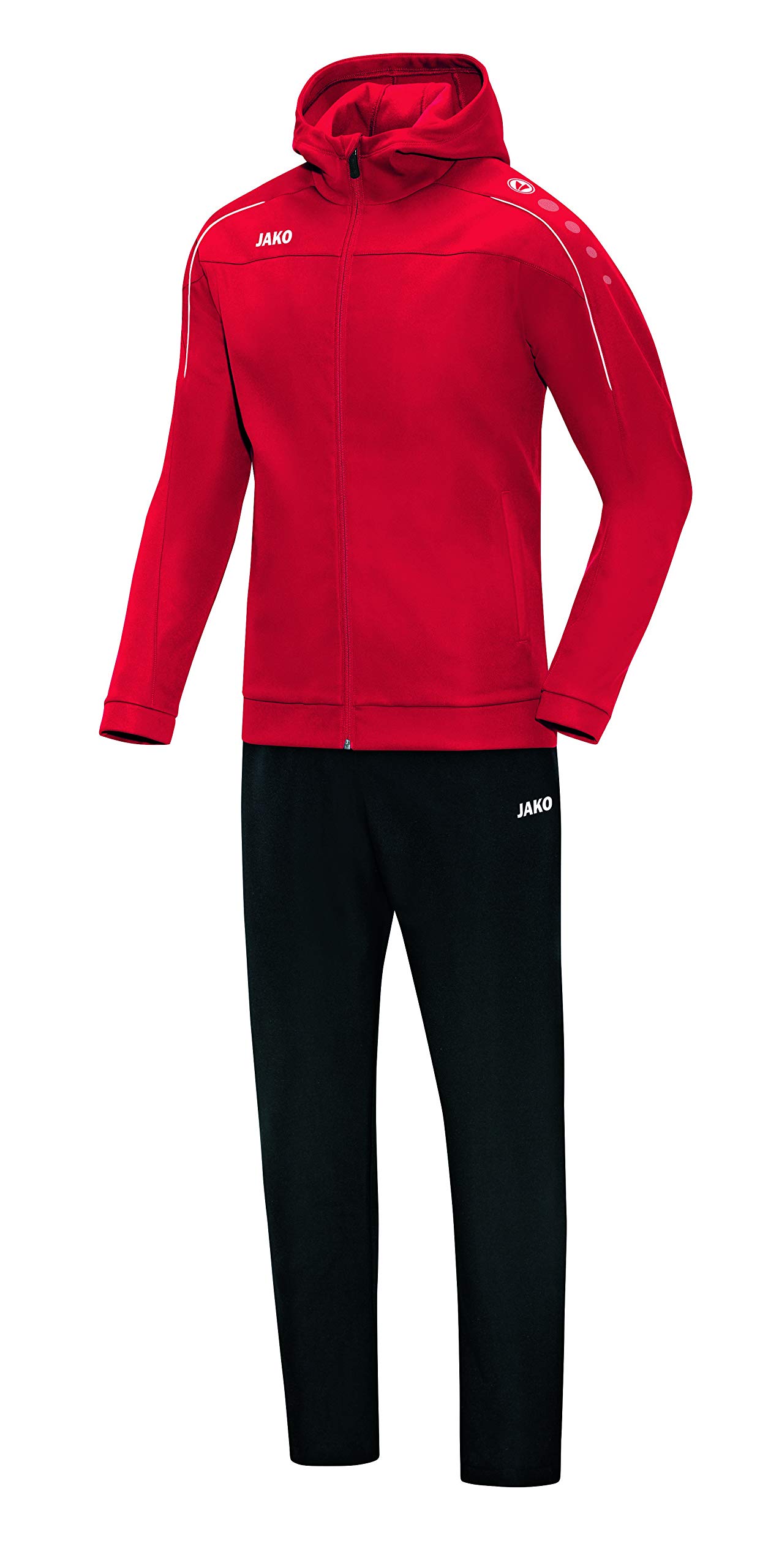 JAKO Classico M9650 Women's Tracksuit with Hood, Red, 36