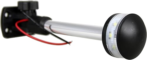 Miniatura 9 de Pactrade Marine Barco plegable luz de popa ancla luz todo redondo blanco LED marino ajustable poste USCG 2 NM para yate pontón y barco de pesca 12