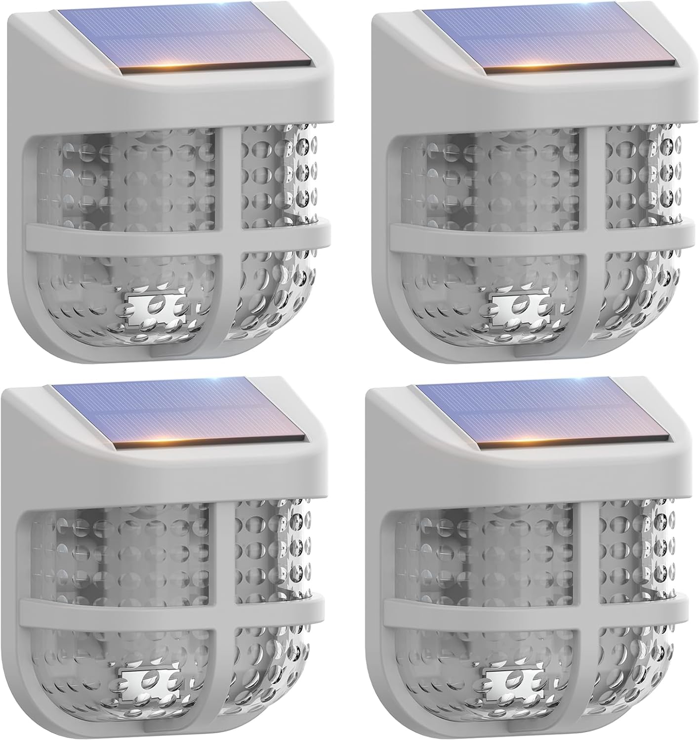 Energetic Solar Powered Garden Lights with Dusk to Dawn Sensors, Gray, 4 Pack