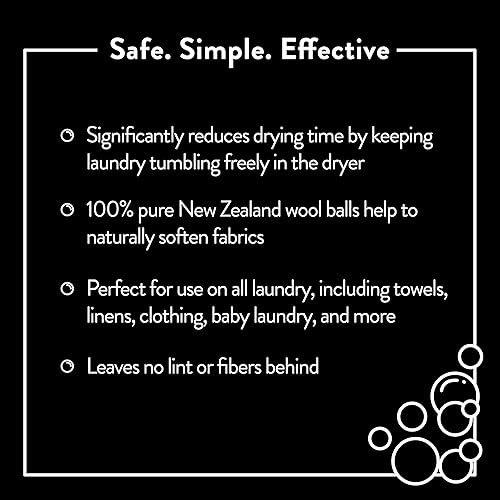 Miniatura 3 de Mollys Suds Bolas de secado de lana XL suavizante de tela orgánica de primera calidad hipoalergénico fieltro a mano reutilizable reduce el tiempo de