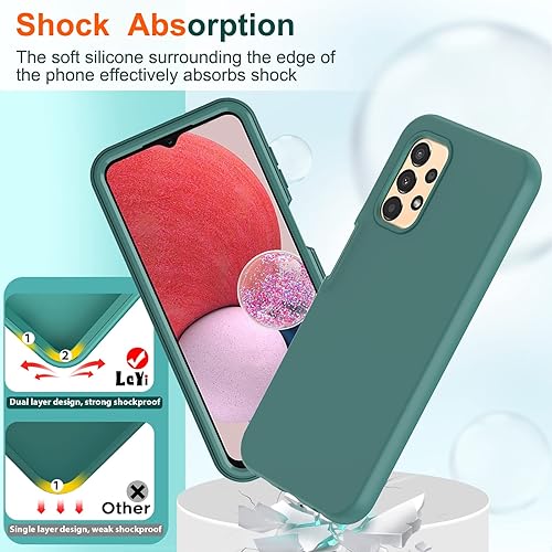 Miniatura 10 de LeYi Funda para teléfono Galaxy A13 5G: Funda Samsung Galaxy A13 5G con [2 protectores de pantalla de vidrio templado], funda protectora de silicona