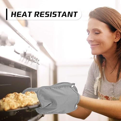 Miniatura 6 de HOMWE Soportes de silicona para ollas de cocina con bolsillos, juego de 2 salvamanteles, resistentes al vapor y al calor para manos y encimeras,