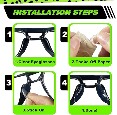 Miniatura 10 de Paquete de 10 almohadillas de silicona antideslizantes para lentes, almohadillas de nariz de repuesto ultrafinas de 0.06 pulgadas, ajuste seguro