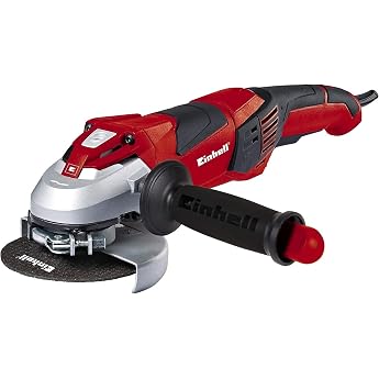 Einhell TE-AG 125 CE Angle Grinder 1100 W Disc Diameter 125 mm Constant Electronics Protective Cover Key in Adjustable Additional Handle without Cutting Disc