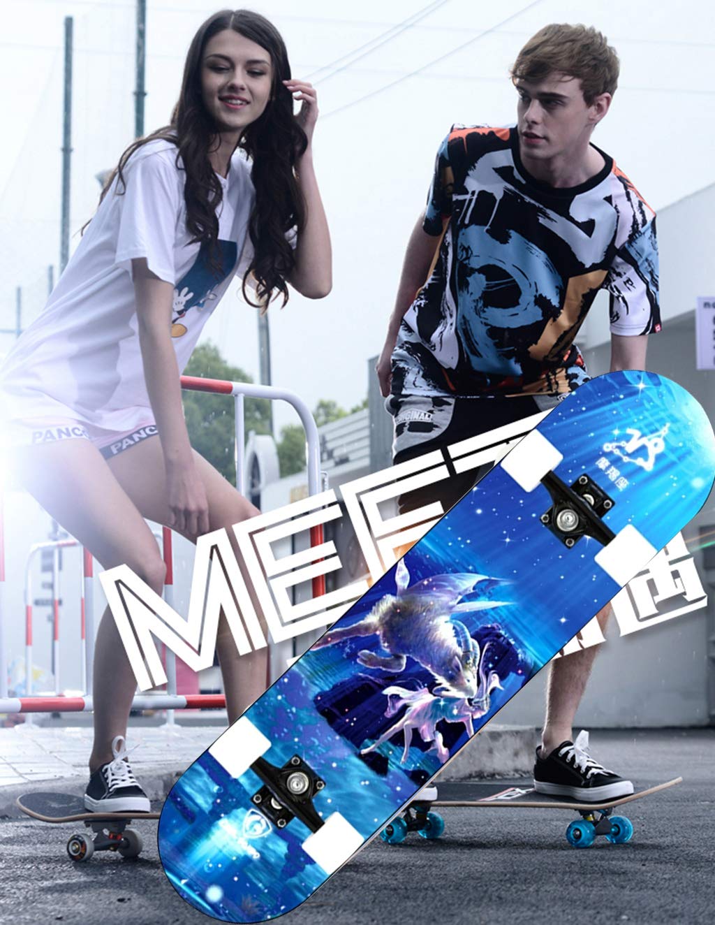 Planche à roulettes complète Skateboards 31"x8 Complète Freestyle Carving Cruising Dancing Pro Skateboards Longboard