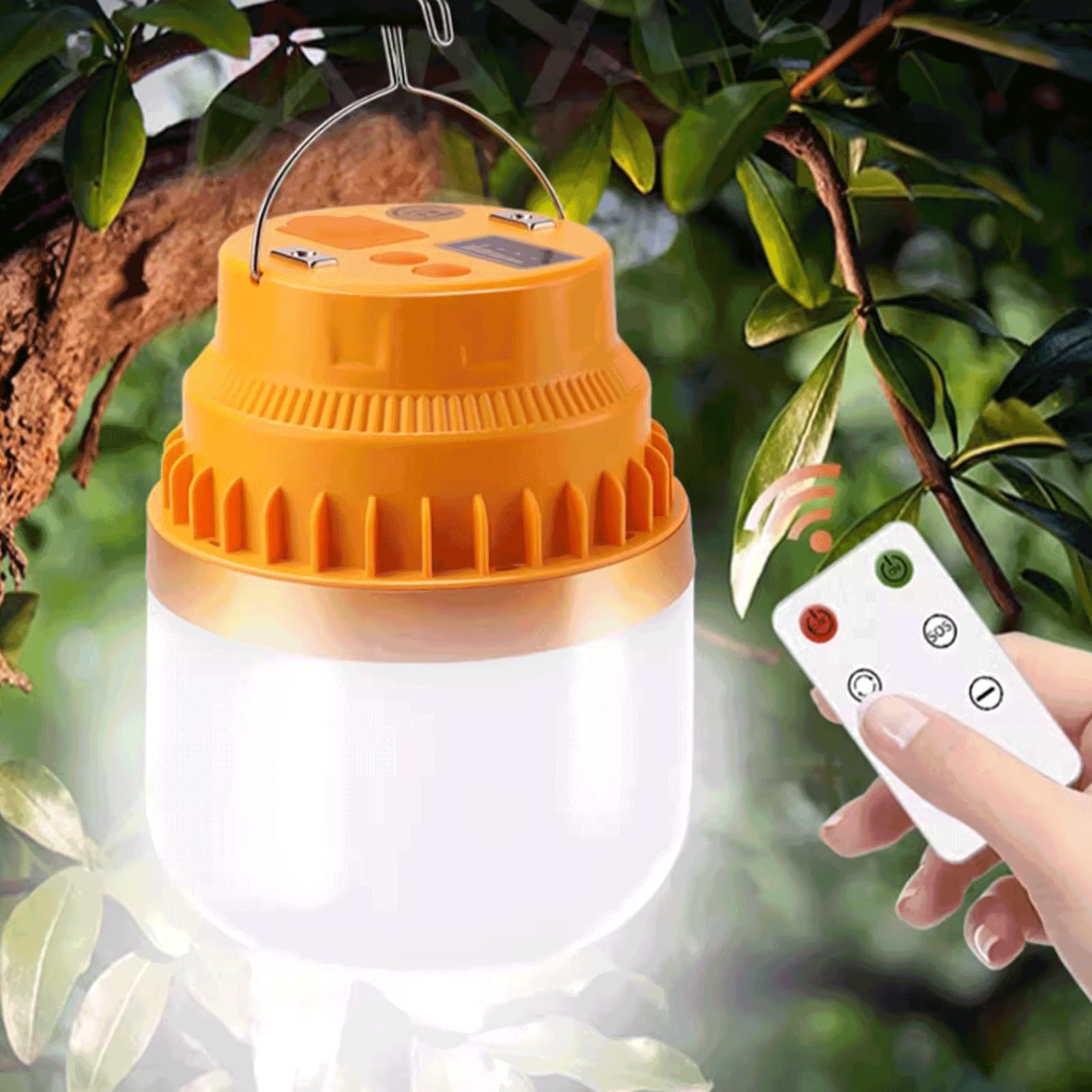 Duradero Linterna de Camping de plástico, Linterna de Camping Recargable, Linterna para Tienda de campaña al Aire Libre con Gancho, Linterna de Camping magnética Portátil