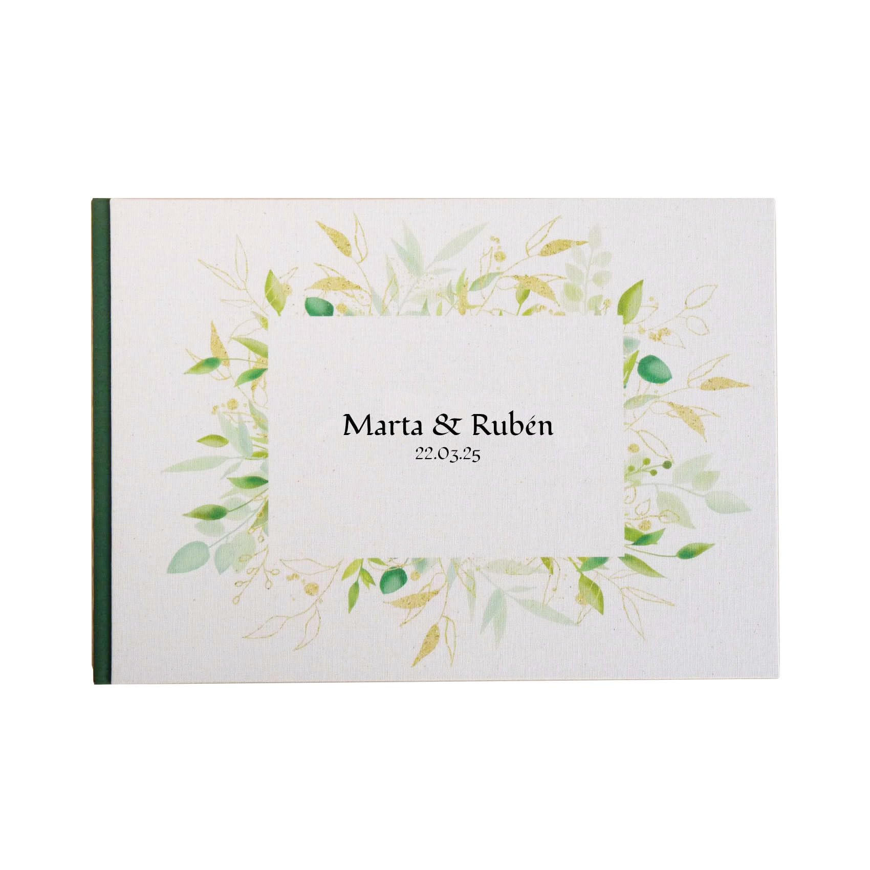 Libro de firmas personalizado con tu texto | Portada + 1ª Página | Boda Bebe Comunion Jubilación | Tapa dura A5 o A4 | 40 hojas 80 páginas papel blanco 120g | Libro de Visitas Invitados