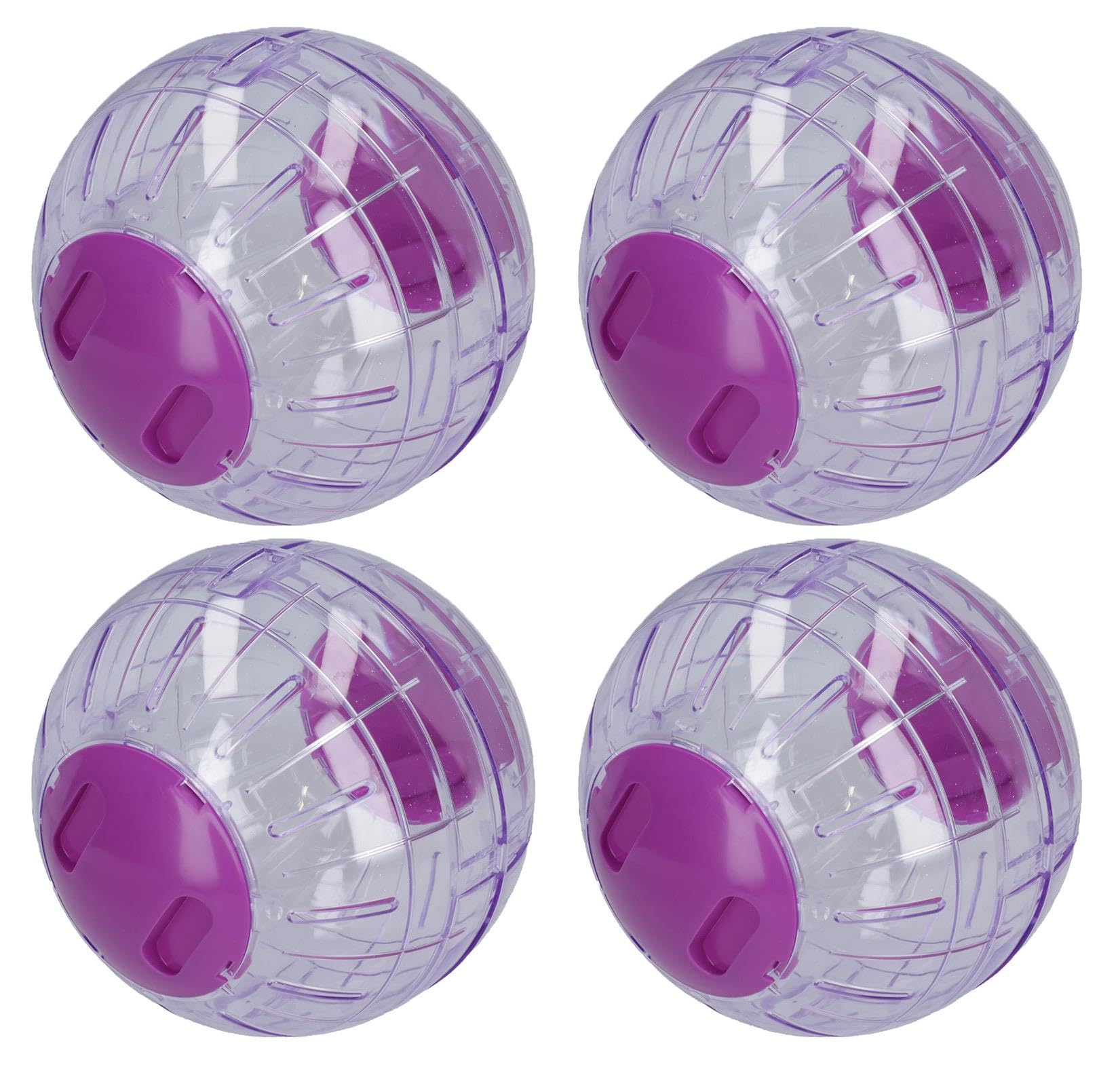 Lot de 4 boules de hamster Boredom Breaker transparentes à paillettes pour l'exercice du rongeur