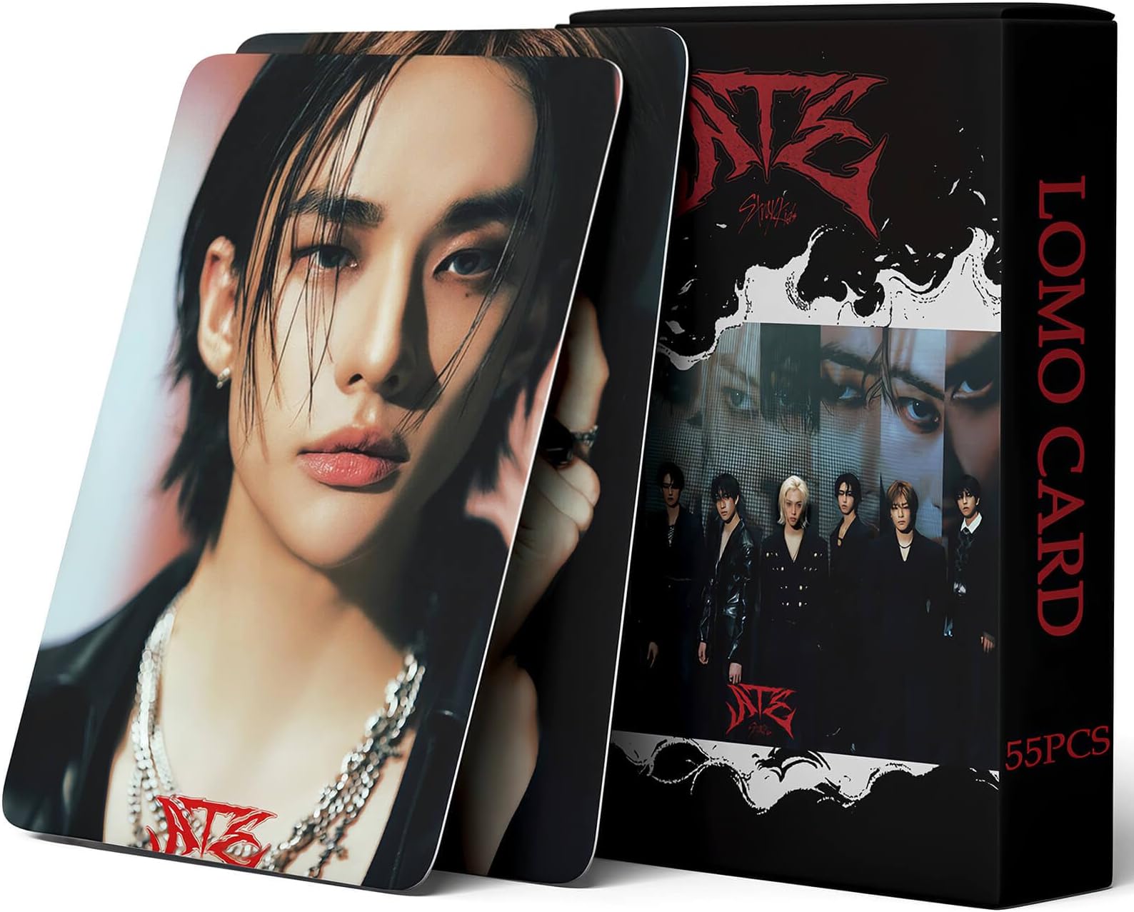 Felix & Hyunjin 55-pcs Stray Kids ATE Album Lomo Photo Cards (Black)