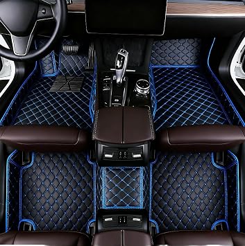 Diamond Custom Car Mats for Tesla Model 3 Model S Model X Model Y 2016 2017 2018 2019 2020 2021 2022 2023 2024 3D All Weather Mens Womens Floor Mats Black Blue
