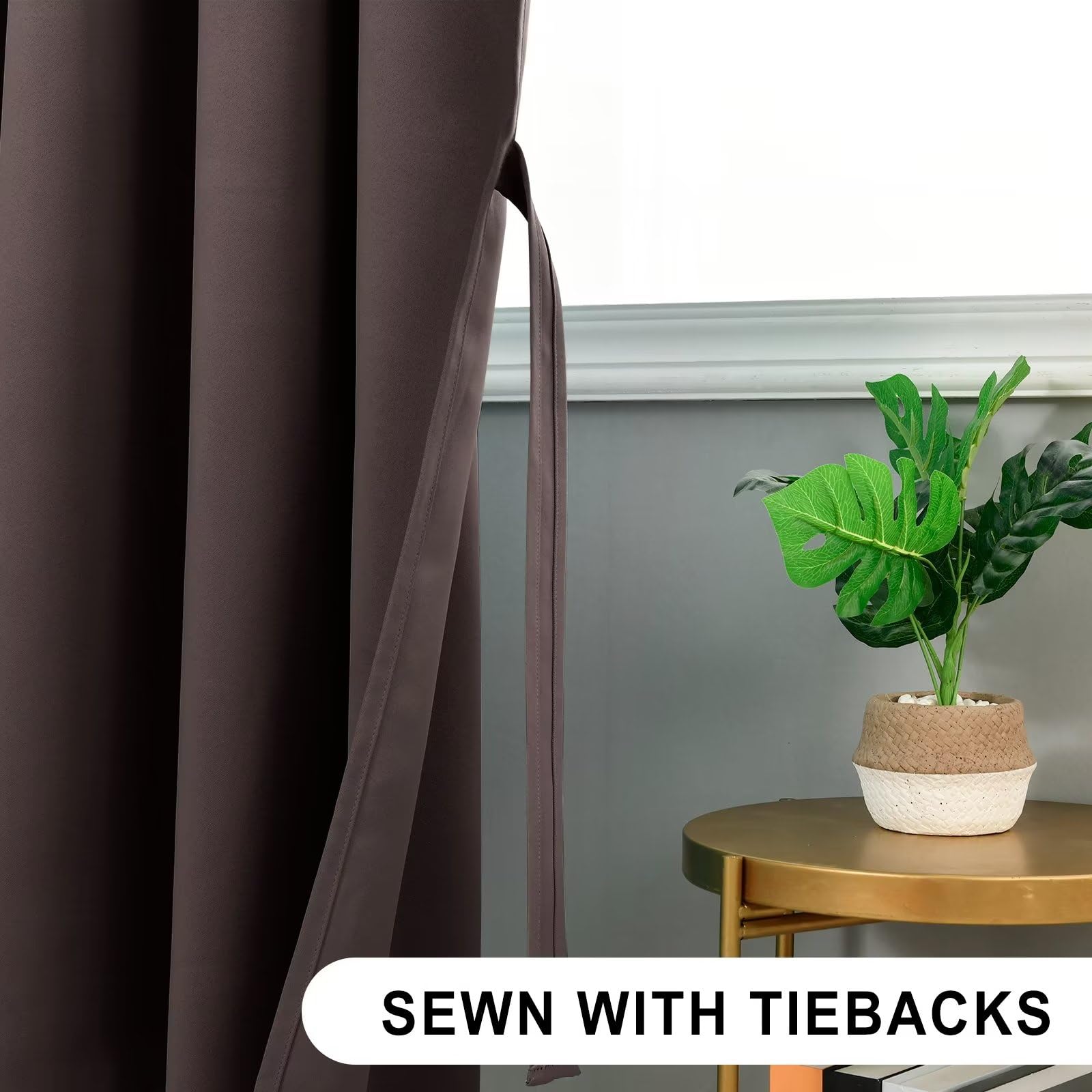 DWCN Blackout Curtains for Bedroom Thermal Insulated Curtain with Tiebacks Pencil Pleat Curtains for Living Room 46 x 54 inch Length - Image 3