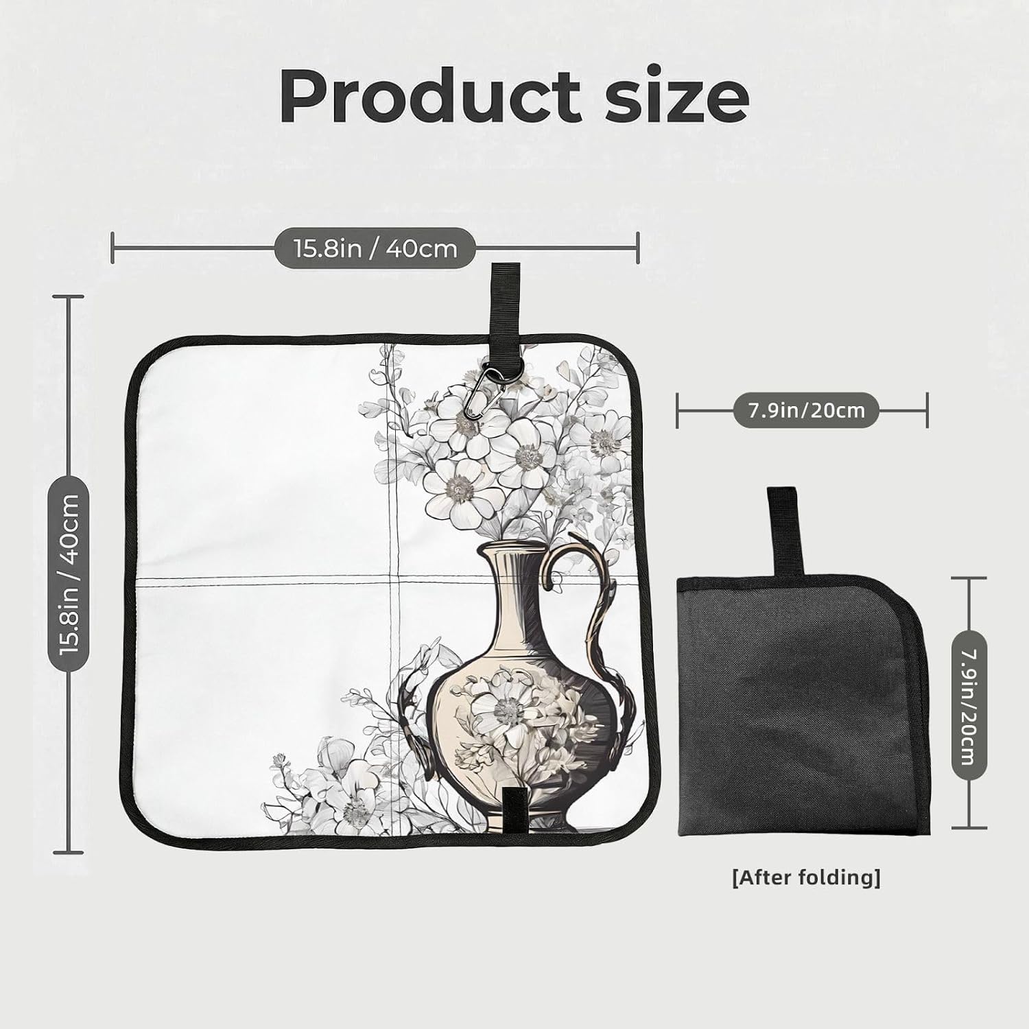 (Lavender and Daisies) Sitting Pad Foldable Seat Cushion Lightweight Camping Seat Mat with Hook for Outdoor Hiking Picnic Camping