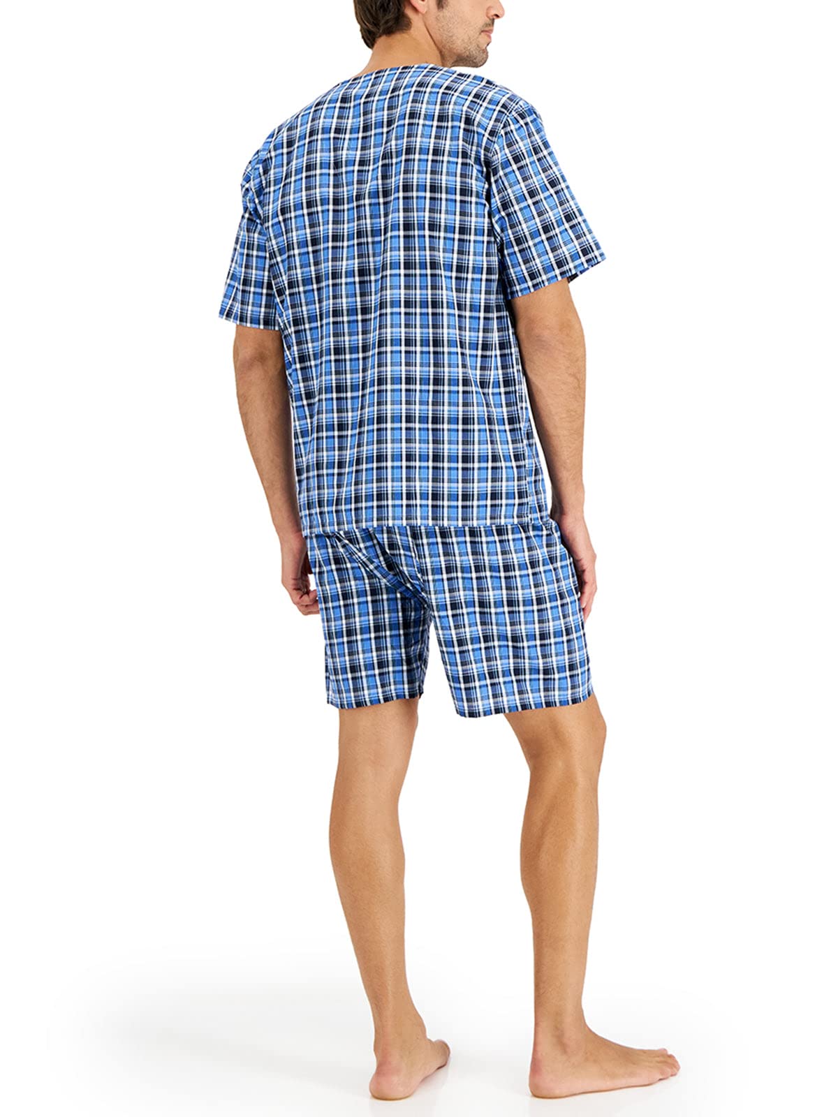 Hanes Herren Kurzarm Nachtwäsche Pyjama Kurz PJ Set
