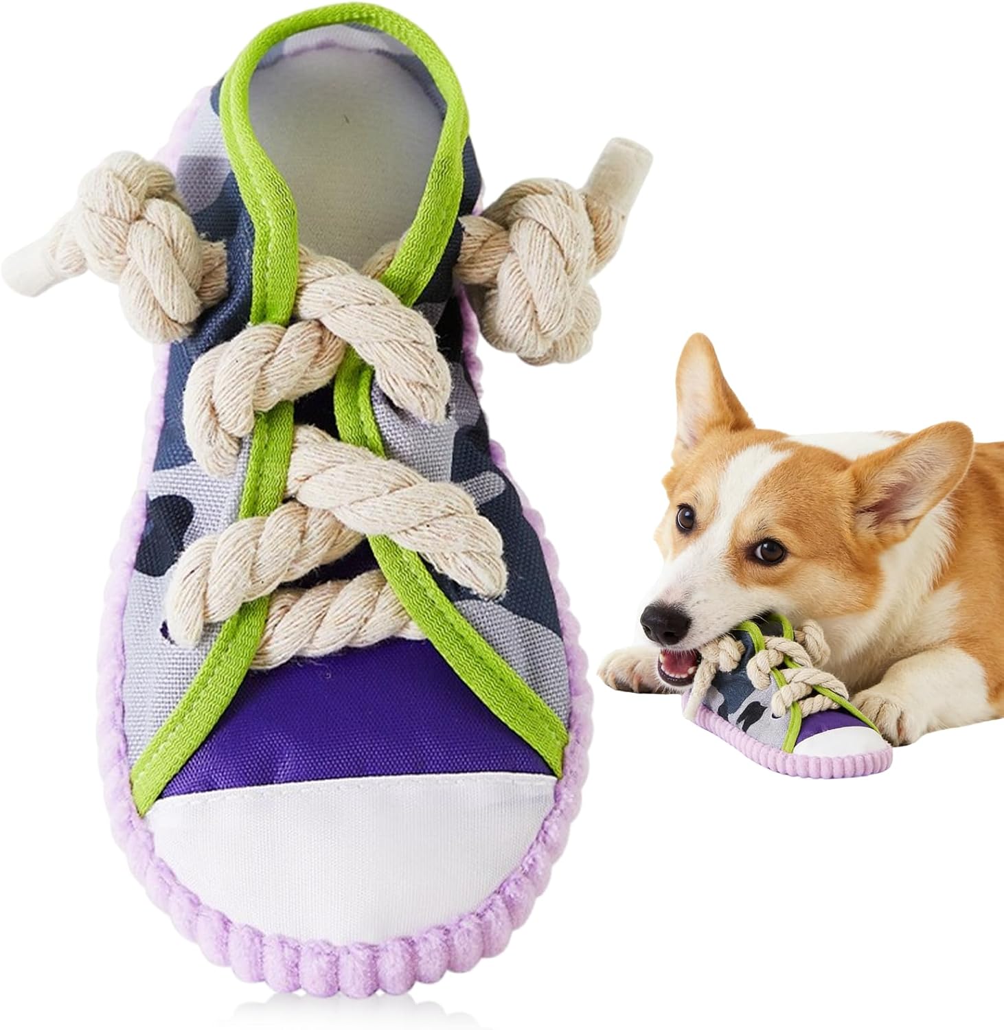 Dog Chew Toys Funny Shoe Squeaky Toy for Puppy Teething Toys to Keep Them Busy Outdoor Interactive Tough Toys for Small and Medium Dogs