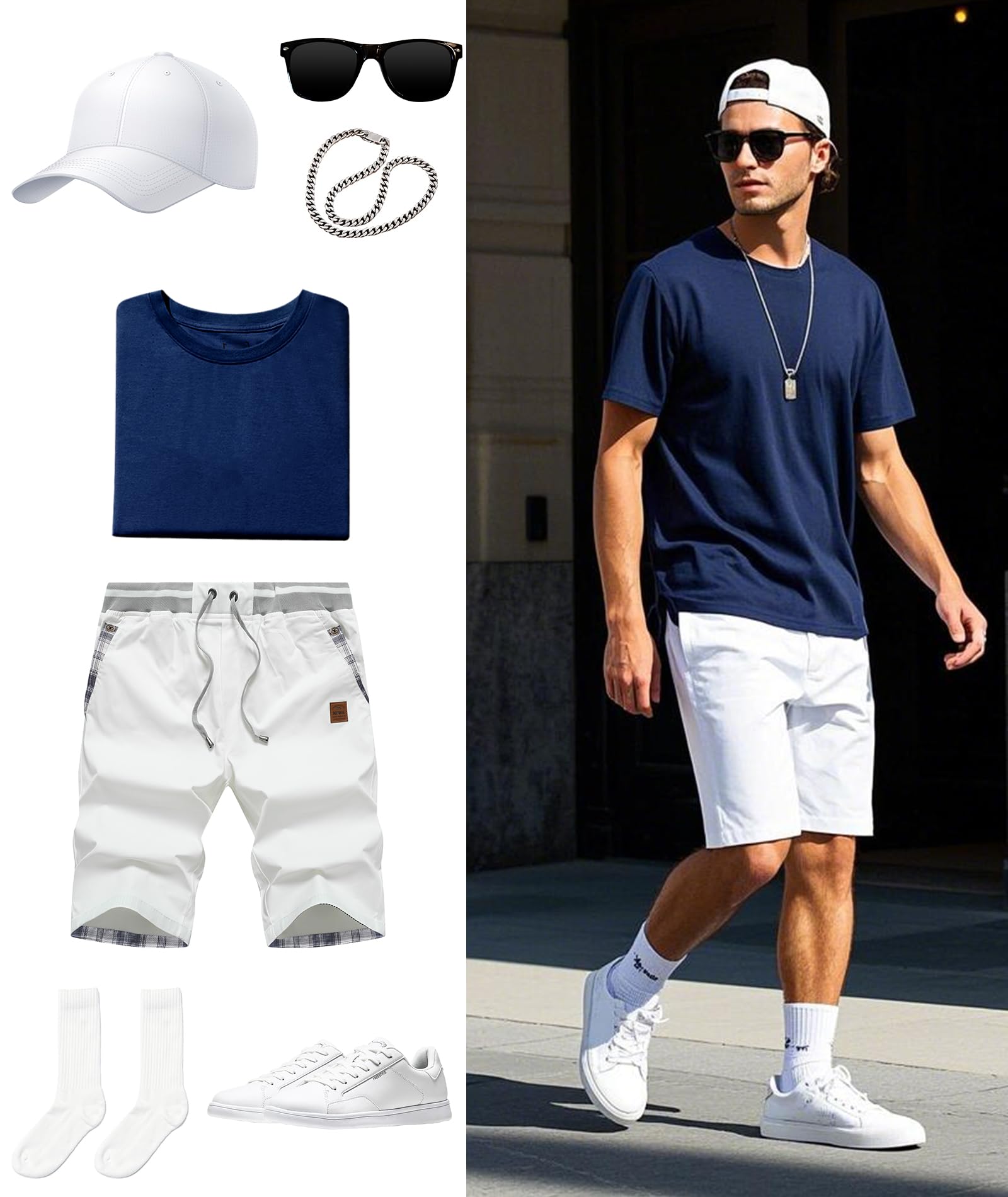 Djtnzdm Pantaloncini Uomo Cotone Cargo Estivi Eleganti Casual Elastico Bermuda Chino Shorts Classico Pantaloncini Corti Uomo con Tasche