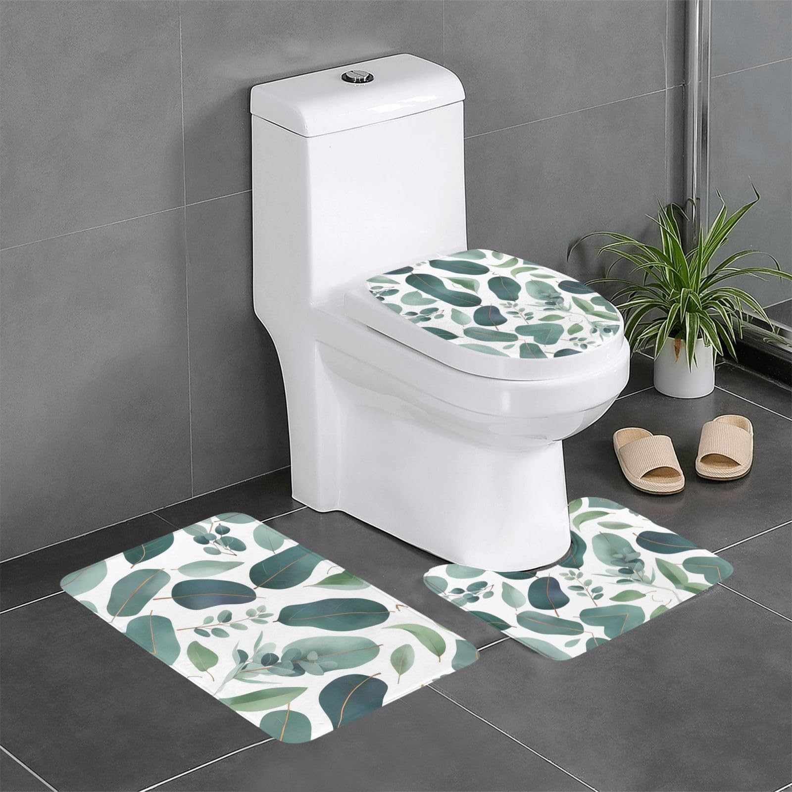 Tapis de salle de bain antidérapants eucalyptus pour une ambiance spa